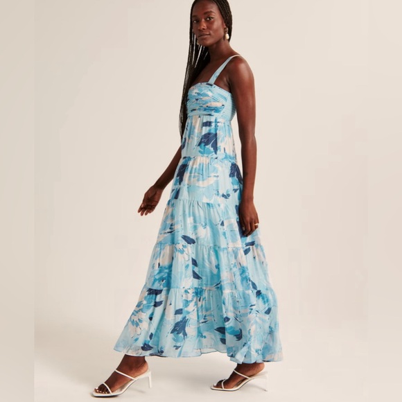 Abercrombie & Fitch Blue Floral Maxi Dress, size S - Picture 2 of 14